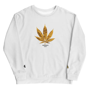 Open image in slideshow, G Street X Expensive Shxt Gold Leaf Unisex Sweatshirt (White)
